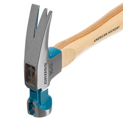 Молоток-гвоздодер 450г угол 75 магнит обрезин. рукоятка AMERICAN HICKORY Gross 10418